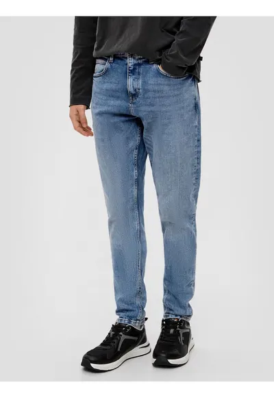 Blugi barbati - Shawn - cu talie medie - croiala Regular fit - Tapered Leg - Albastru deschis