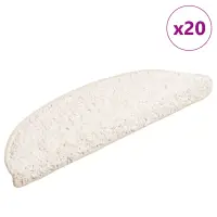 vidaXL Covorașe pentru scări, 20 buc., 56x17x3 cm, semirotunde, albe
