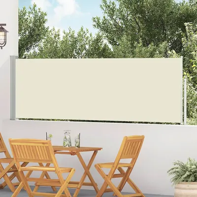 vidaXL Copertină laterală retractabilă de terasă, crem, 100 x 514 cm