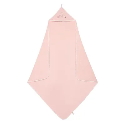 Prosop cu gluga pentru bebelusi Akuku Stars Roz,100x100 cm,realizat din bumbac moale de inalta calitate,absoarbe umezeala,cu agatatoare cuier,recomandat de la nastere