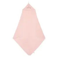 Prosop cu gluga pentru bebelusi Akuku Stars Roz,100x100 cm,realizat din bumbac moale de inalta calitate,absoarbe umezeala,cu agatatoare cuier,recomandat de la nastere