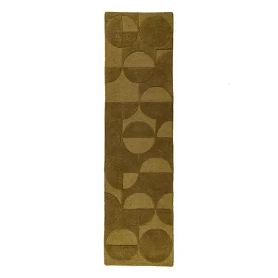 Covor tip traversă verde închis țesut manual din lână 60x230 cm Gigi – Flair Rugs