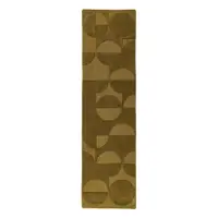 Covor tip traversă verde închis țesut manual din lână 60x230 cm Gigi – Flair Rugs