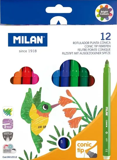 Set de markere Milan Conic - 12 culori