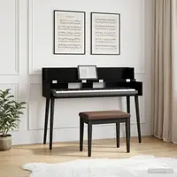 vidaXL Birou de studio Stejar Negru 152 x 40 x 19,5 cm Lemn prelucrat
