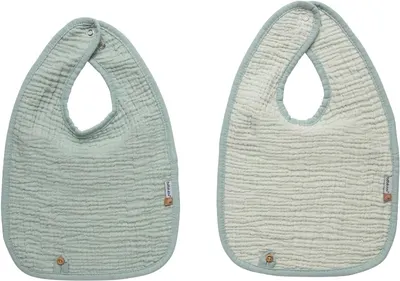 Bavete Bebe-Jou - Pure Cotton Green, 2 buc
