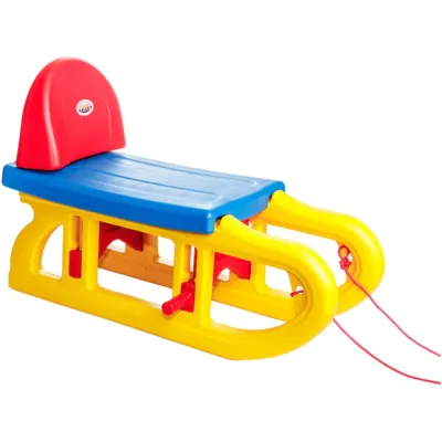 Sanie din plastic cu spatar, demontabila, Burak Toys