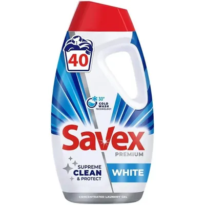 Detergent Lichid Savex Premium White, 40 Spalari, 1.4 l