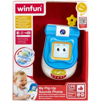 Jucarie interactiva Winfun - Telefon cu clapeta, cu lumini si sunete