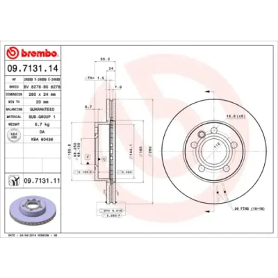 Disc frana BREMBO 09.7131.11