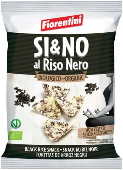 Mini gustări organice cu orez negru, 20 g, Fiorentini