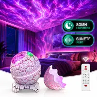 Lampa de Noapte tip Proiector Galaxie Timebox, Sunete Albe, Alb - Default Title