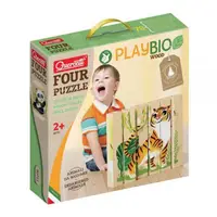 Four Puzzle Animale Salbatice Bio, 2 ani+, Quercetti Q80711