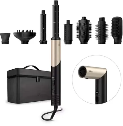Multistyler Silk'n - SilkyAir Flex 8-în-1, 1300W, 4 trepte, negru/auriu
