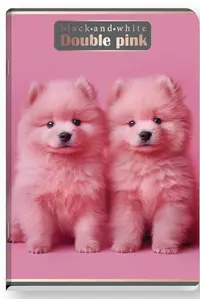 Caiet Black&White Double Pink - A5, 40 foi, rânduri înguste și late, sortiment