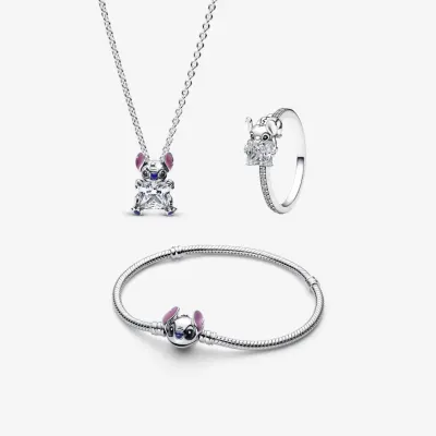 Set bijuterii Inel,Bratara si Colier Stitch Cu Argint