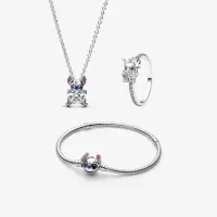 Set bijuterii Inel,Bratara si Colier Stitch Cu Argint