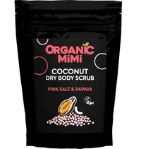 Scrub de corp cu sare roz si papaya & cocos, 150g, Organic Mimi