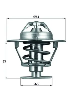 Termostat lichid racire (76 C) potrivit MITSUBISHI L 300 III, L200, PAJERO I; NISSAN NAVARA 2.3D 2.5D 12.82