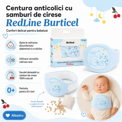 Pachet nou nascuti baietel, centura anticolici, seringi lavaj nazal, camera de inhalare, aparat de aerosoli, aspirator nazal, ser fiziologic izotonic, pompa manuala de san, termometru non-contact