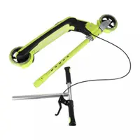 Trotineta pentru copii Trike Fix Green, cu ghidon ajustabil, roti luminoase LED, frana de mana si de picior, capacitate maxima 100 kg