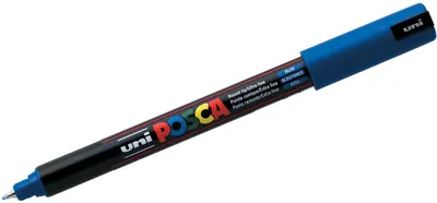 Marker permanent cu varf rotund Uni Posca - PC-1MR, 0,7 mm, albastru