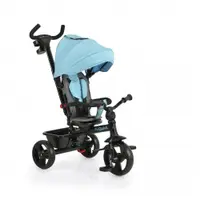 Tricicleta pentru copii Byox Quick Turcoaz cu roti EVA, sezut reversibil, suport pentru picioare, frana pe rotile din spate si maner cu control al directiei