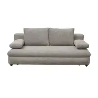 Canapea extensibila OLIMP, 3 locuri, cu arcuri si lada depozitare, bej inchis, 203x100x85 cm
