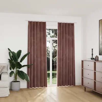 vidaXL Draperii opace 2 buc. roz antichizat 140x225 cm catifea cârlige