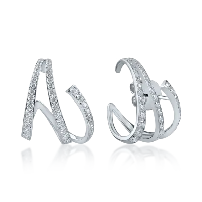 Cercei din aur alb cu diamante microsetting de 1.33ct