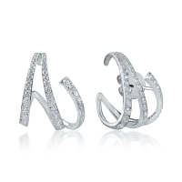 Cercei din aur alb cu diamante microsetting de 1.33ct