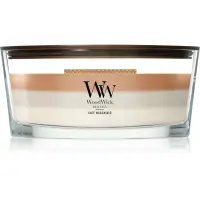 Woodwick Trilogy Café Macchiato lumânare parfumată cu fitil din lemn 453.6 g