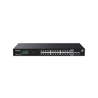 Switch PoE rackabil IP-COM G2228P-24-410W, 24 porturi PoE+, 2 RJ45, 2 SFP, buget 370 W, 56 Gbps, management in cloud