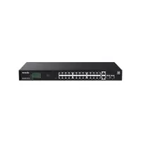 Switch PoE rackabil IP-COM G2228P-24-410W, 24 porturi PoE+, 2 RJ45, 2 SFP, buget 370 W, 56 Gbps, management in cloud