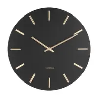 Ceas de perete Karlsson Charm, negru - auriu, ø 30 cm