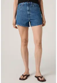Blugi scurti mom fit - Albastru