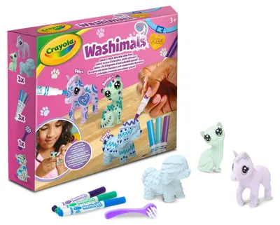 Figurine pentru colorat Crayola Washimals - Pastel Pets, 3 figurine