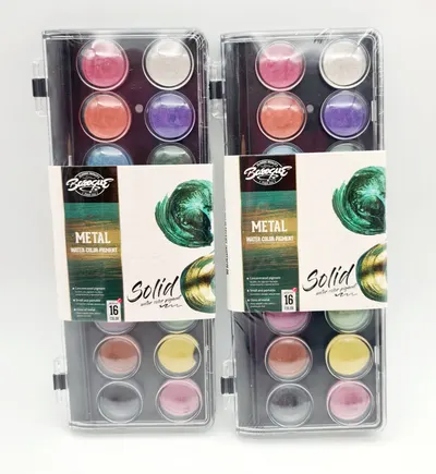 Acuarele Engros metalizate, 16 culori