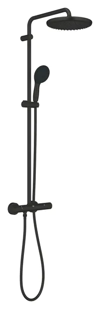 Sistem de dus Grohe Vitalio 250, aparent, 250 mm, termostat, 1 functie, mat, negru, 266772431