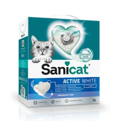 Nisip pentru litiera Sanicat Active White 6 L