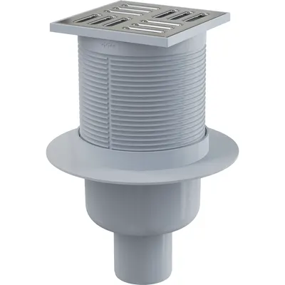 Sifon pardoseala cu gratar otel inoxidabil, 105x105 mm iesire verticala Alcadrain APV2