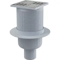 Sifon pardoseala cu gratar otel inoxidabil, 105x105 mm iesire verticala Alcadrain APV2