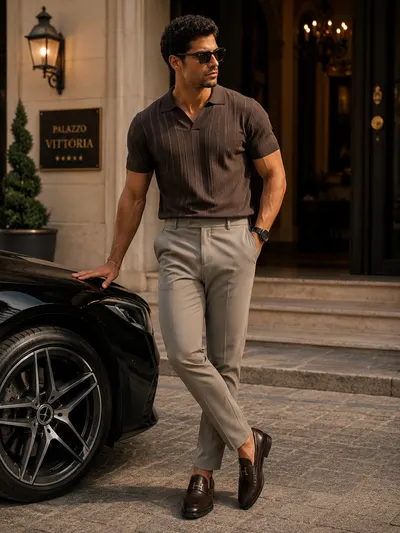 Pantaloni barbati casual, gri , PREMIUM, 13502