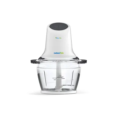 Tocator nobeLTek, 300 W, capacitate 1 litru, 4 lame durabile, buton pornire/oprire, vibratii reduse, zgomot redus, Alb