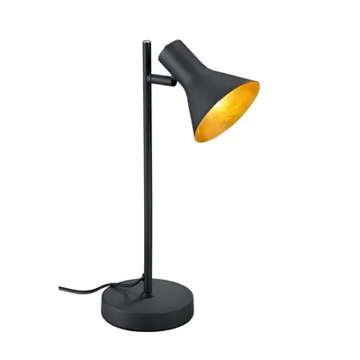 Veioză neagră din metal cu abajur din metal (înălțime 39 cm) Nina – Reality