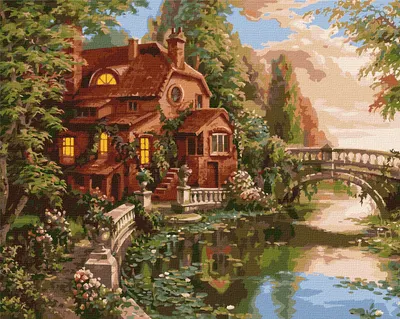 Set de pictură pe numere Ideyka - Casa visurilor, 40 x 50 cm