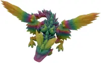 3D Print 3D Morph Lab - Pui de dragon cu aripi, cristal, gradient, curcubeu, luminescent
