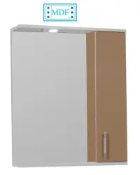 Dulap baie suspendat seria 020 cu oglinda, front MDF, montat, cappuccino, 55x71 cm