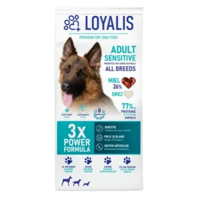 Hrana uscata pentru caini Loyalis Adult Sensitive cu miel 10 kg