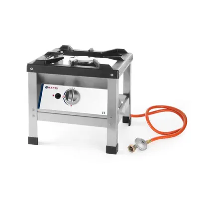 Aragaz profesional portabil pentru exterior, Kitchen Line, inox, alimentare gaz, 6.4 kW, aprindere electronica